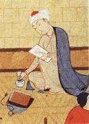 unknow artist Qays,the future Majnun,begins as a scribe to write his poem in honor of the theophany through Layli oil painting reproduction